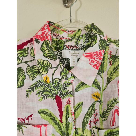 Charter Club Luxury 100% Linen Palm Beach Shirt, Size LP - Picture 6 of 12